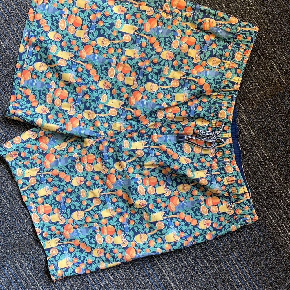 Men’s Swim trunks, size Large.  High quality material with liner, new with tags.